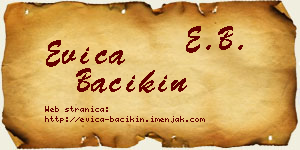 Evica Bačikin vizit kartica